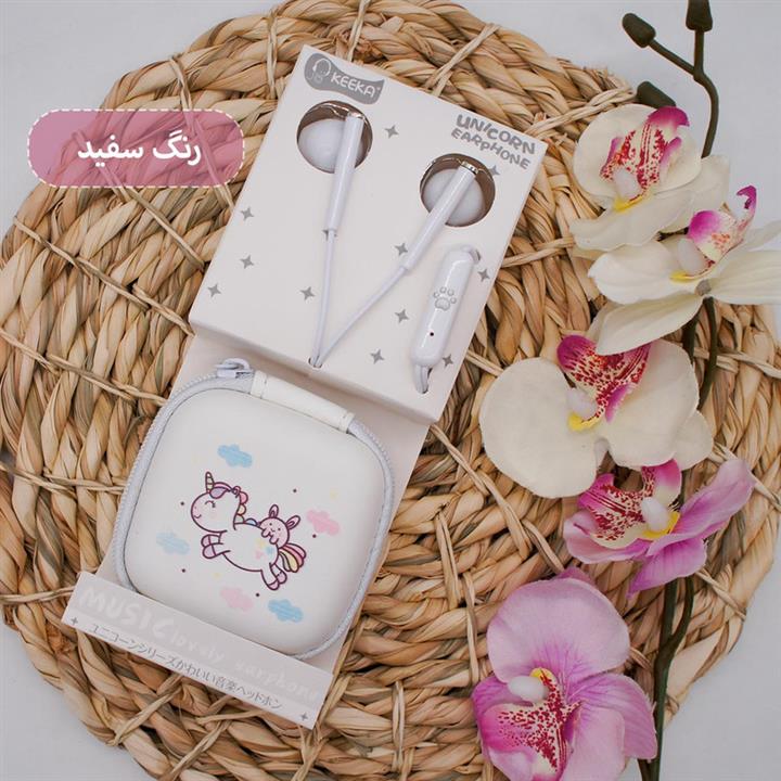 هندزفری کیکا طرح فانتزی Unicorn مدل KA-192  به همراه کیف هندزفری